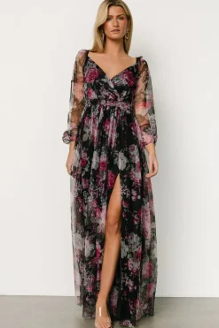 Outlet Baltic Born Desiree Tulle Maxi Dress | Black Floral