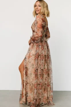 Outlet Baltic Born Desiree Tulle Maxi Dress | Taupe Floral