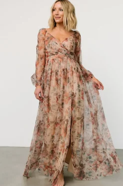 Outlet Baltic Born Desiree Tulle Maxi Dress | Taupe Floral