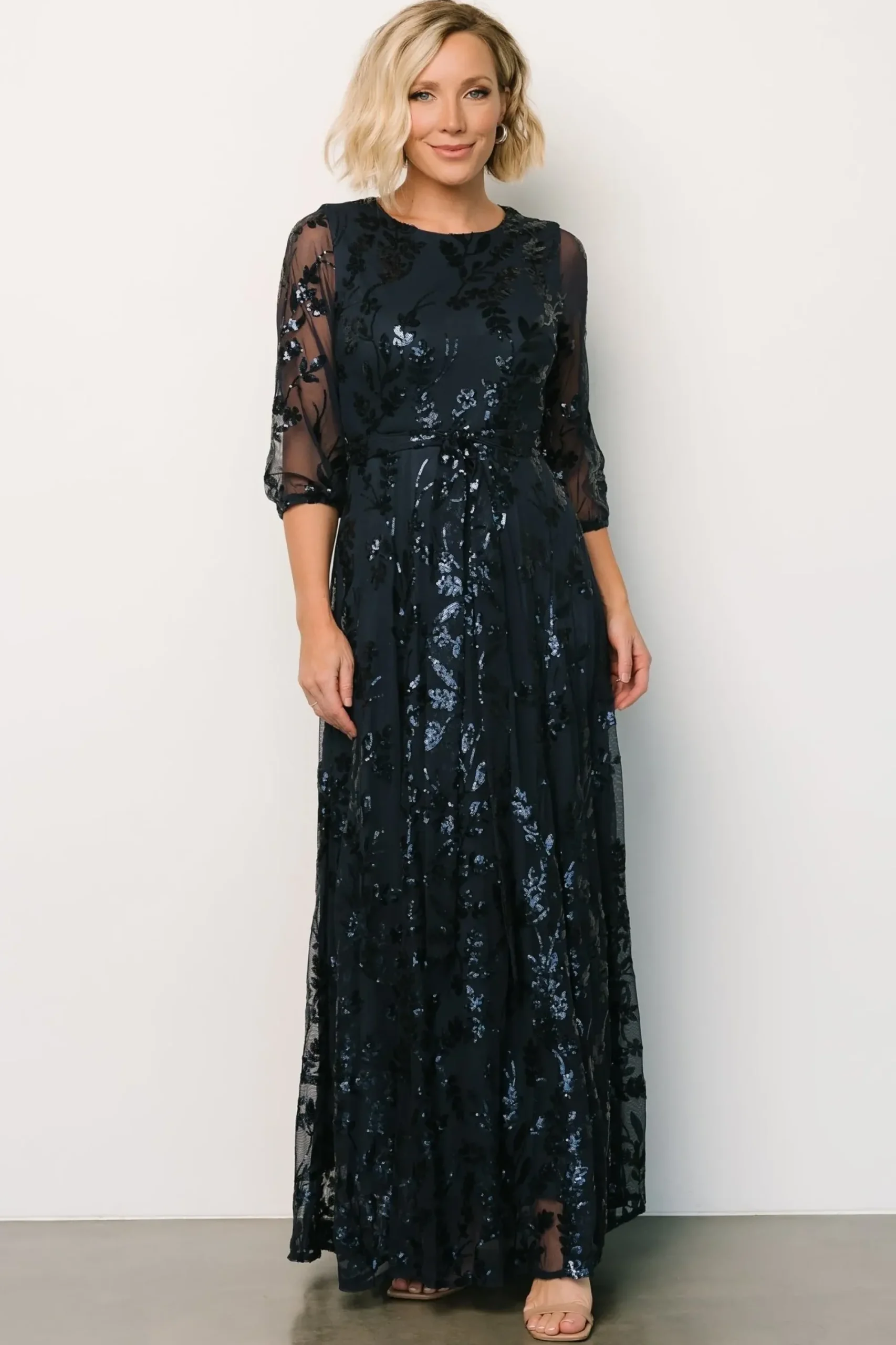 Hot Baltic Born Destiny Sequin Maxi Dress | Navy