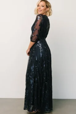 Hot Baltic Born Destiny Sequin Maxi Dress | Navy