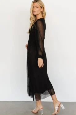 Discount Baltic Born Devlyn Pleated Dress | Black Shimmer