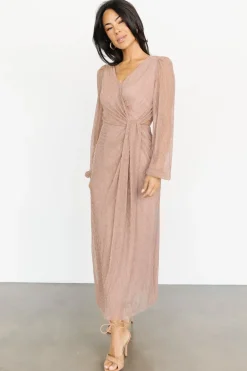 Online Baltic Born Devlyn Pleated Dress | Rose Shimmer