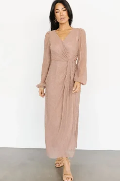 Online Baltic Born Devlyn Pleated Dress | Rose Shimmer