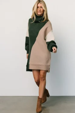 New Baltic Born Diego Sweater Dress | Hunter Green Multi