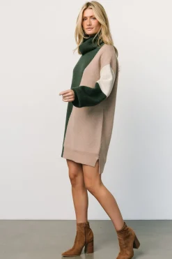 New Baltic Born Diego Sweater Dress | Hunter Green Multi