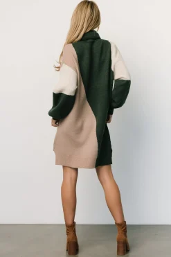New Baltic Born Diego Sweater Dress | Hunter Green Multi