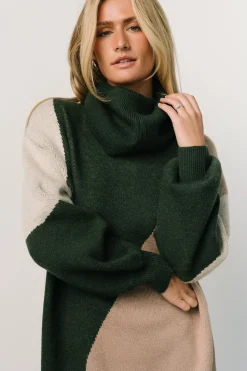 New Baltic Born Diego Sweater Dress | Hunter Green Multi