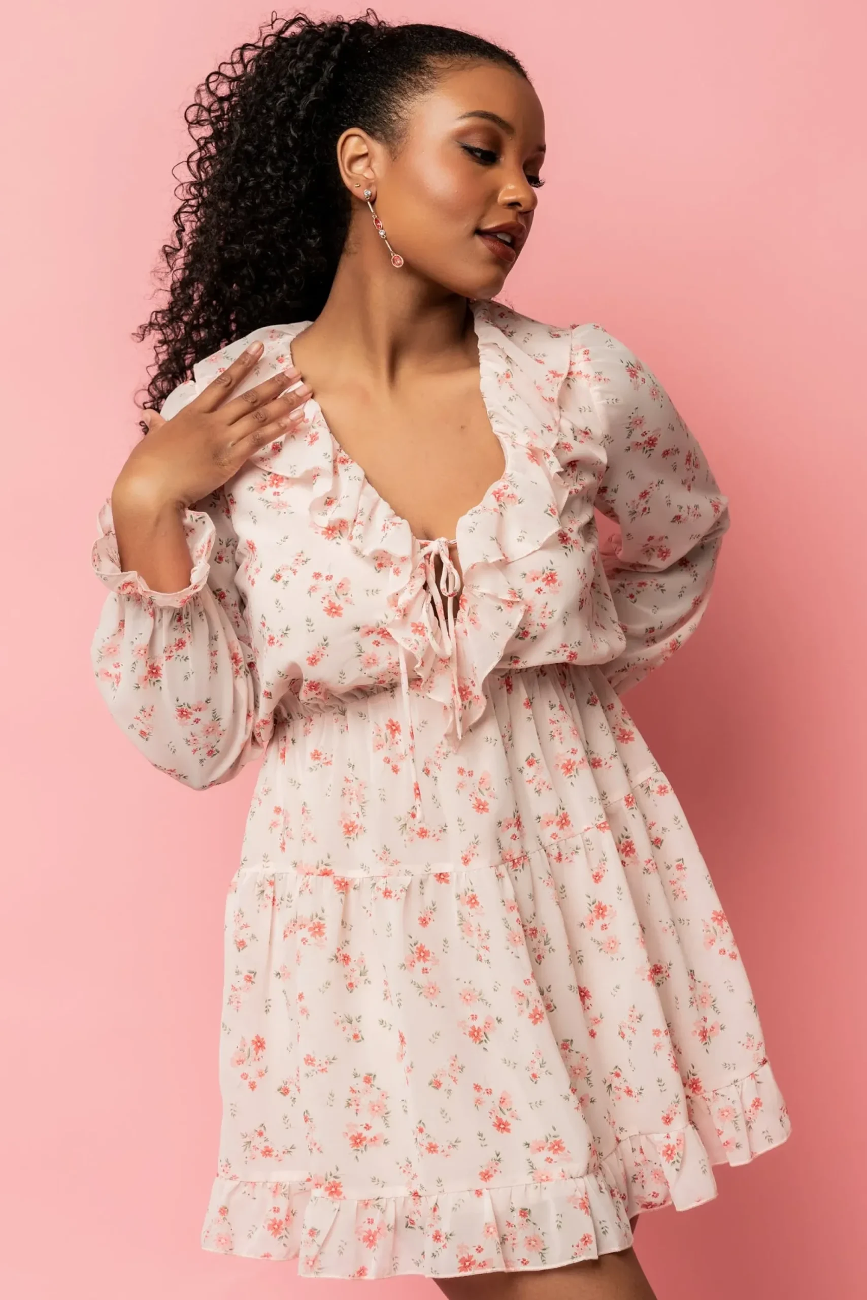 Hot Baltic Born Doris Mini Dress | Blush Floral