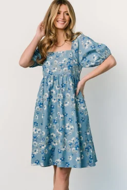 Clearance Baltic Born Dorothea Midi Dress | Denim Floral