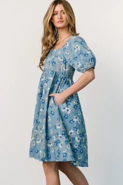 Clearance Baltic Born Dorothea Midi Dress | Denim Floral