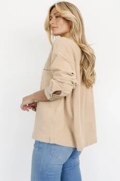 New Baltic Born Duke Button Up Top | Taupe