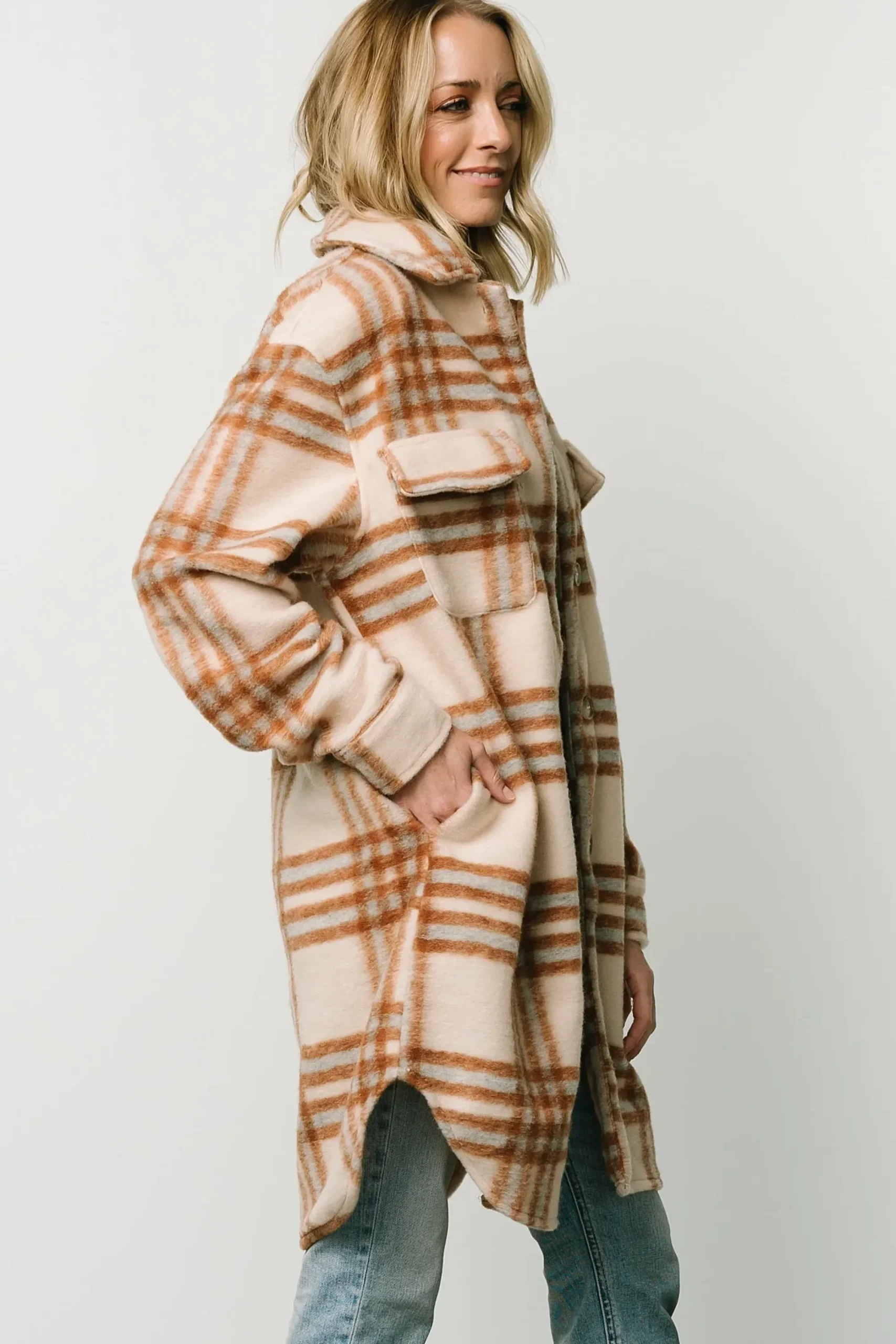 Fashion Baltic Born Durango Plaid Shacket | Oatmeal + Mocha