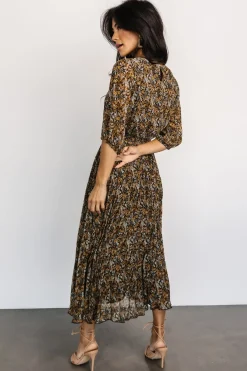 Outlet Baltic Born Eileen Pleated Dress | Midnight Garden Print