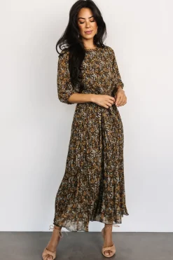 Outlet Baltic Born Eileen Pleated Dress | Midnight Garden Print