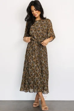 Outlet Baltic Born Eileen Pleated Dress | Midnight Garden Print