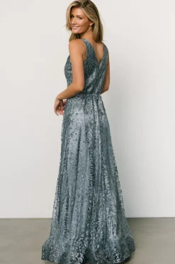 Clearance Baltic Born Eliana Shimmer Gown | Slate Blue