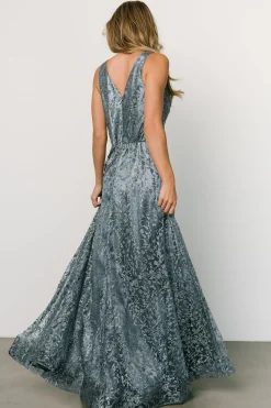 Clearance Baltic Born Eliana Shimmer Gown | Slate Blue