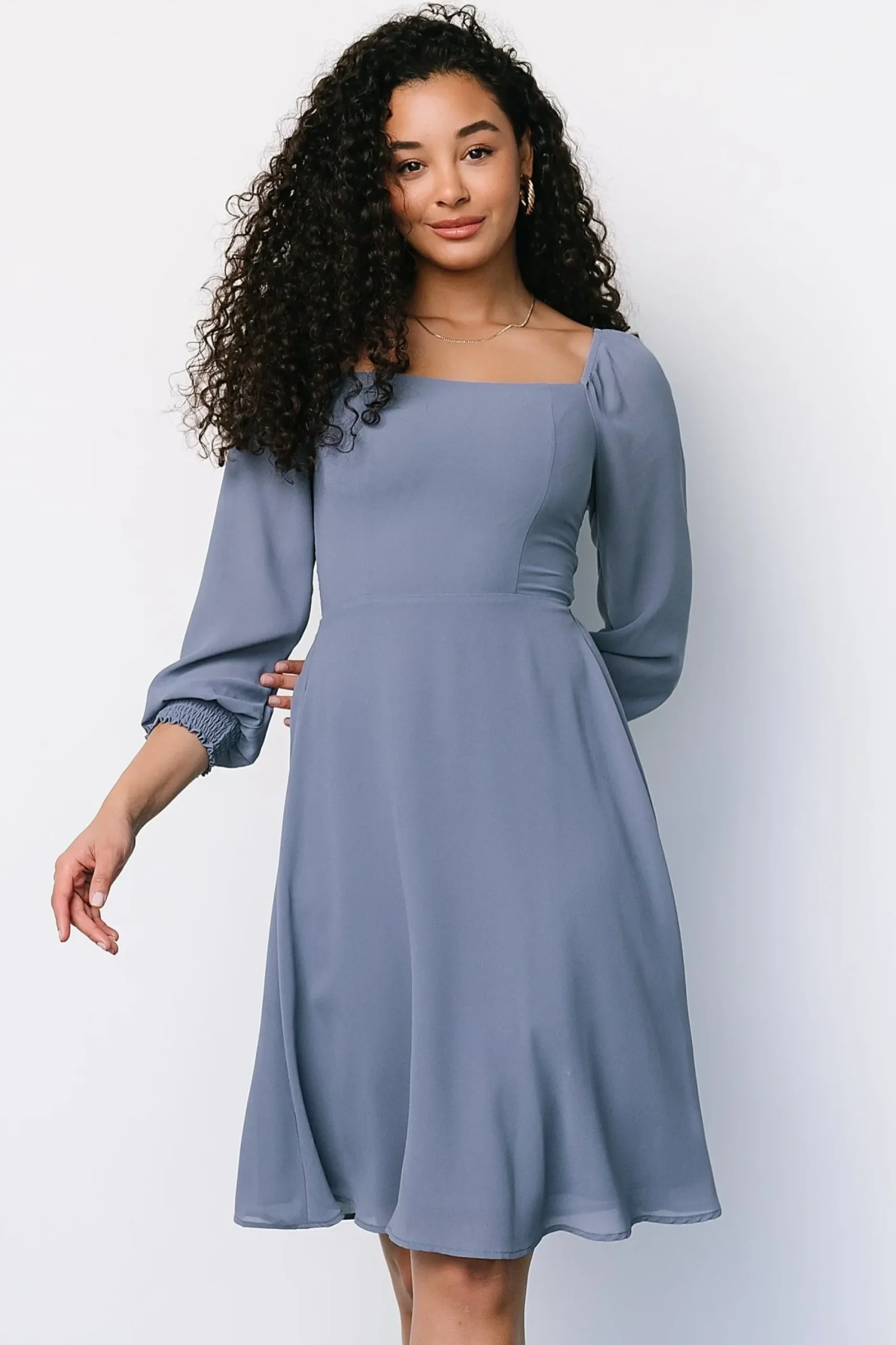 Discount Baltic Born Elise Short Dress | Whisper Blue