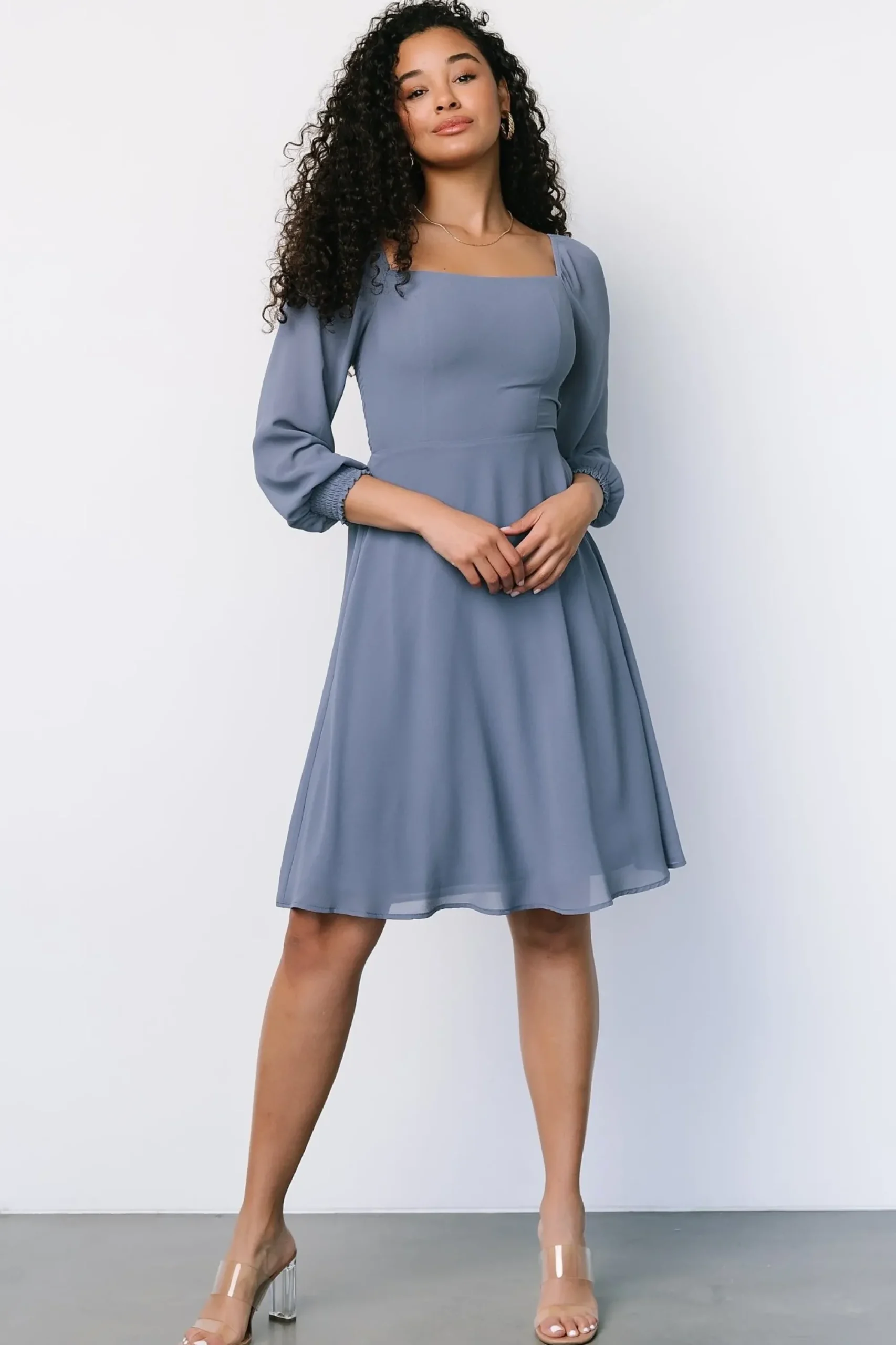 Discount Baltic Born Elise Short Dress | Whisper Blue