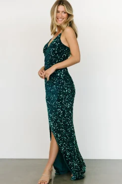 Discount Baltic Born Emeris Sequin Gown | Emerald