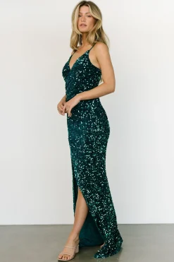 Discount Baltic Born Emeris Sequin Gown | Emerald