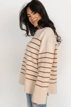 Hot Baltic Born Emerson Stripe Knit Sweater | Beige + Camel
