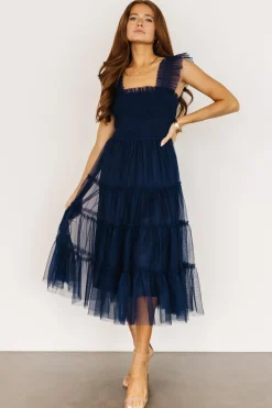 Sale Baltic Born Emma Smocked Tulle Dress | Navy