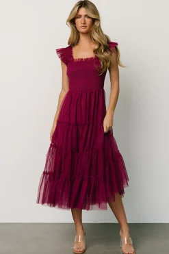 Fashion Baltic Born Emma Smocked Tulle Dress | Boysenberry