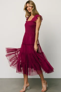 Fashion Baltic Born Emma Smocked Tulle Dress | Boysenberry