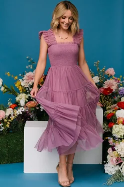 Fashion Baltic Born Emma Smocked Tulle Dress | Orchid