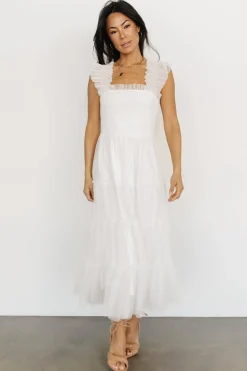 New Baltic Born Emma Smocked Tulle Dress | Off White