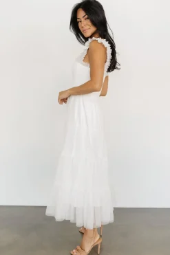 New Baltic Born Emma Smocked Tulle Dress | Off White