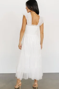 New Baltic Born Emma Smocked Tulle Dress | Off White