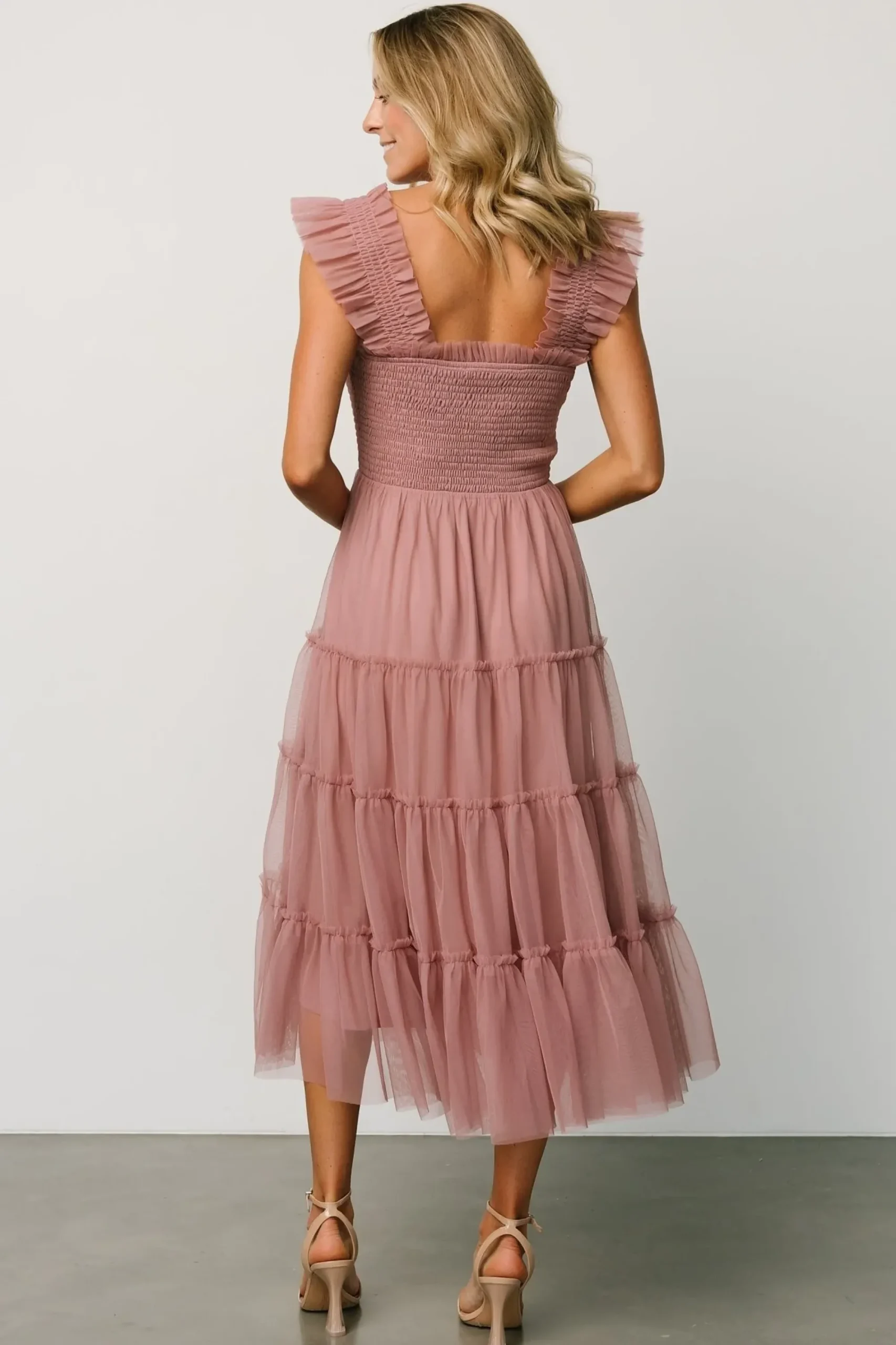 Hot Baltic Born Emma Smocked Tulle Dress | Dusty Rose