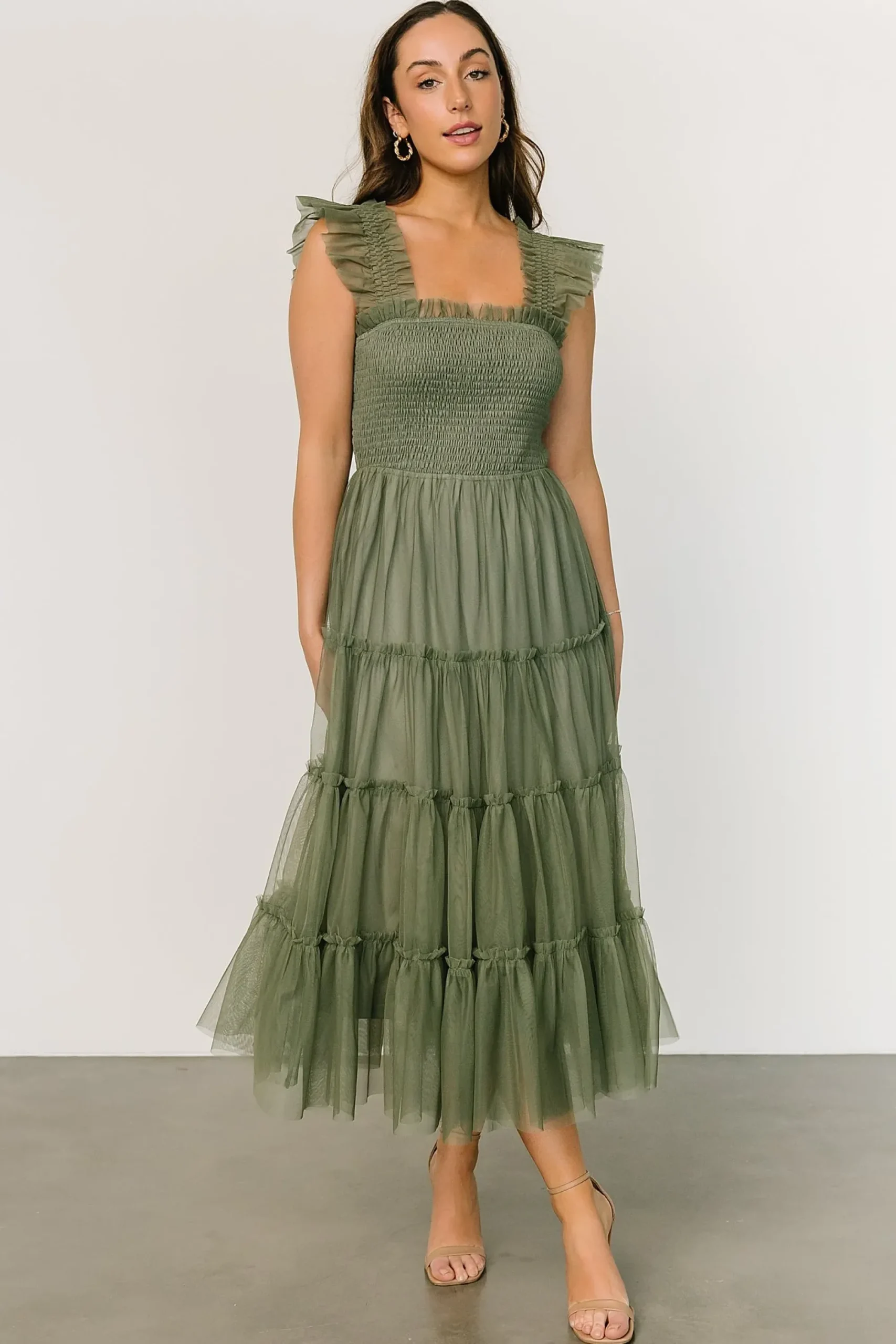 Fashion Baltic Born Emma Smocked Tulle Dress | Sage