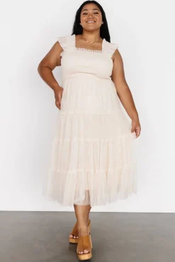 Clearance Baltic Born Emma Smocked Tulle Dress | Beige