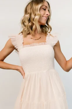 Clearance Baltic Born Emma Smocked Tulle Dress | Beige