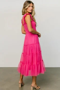 Sale Baltic Born Emma Smocked Tulle Dress | Hot Pink