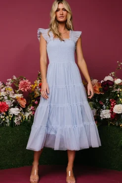 Online Baltic Born Emma Smocked Tulle Dress | Light Blue