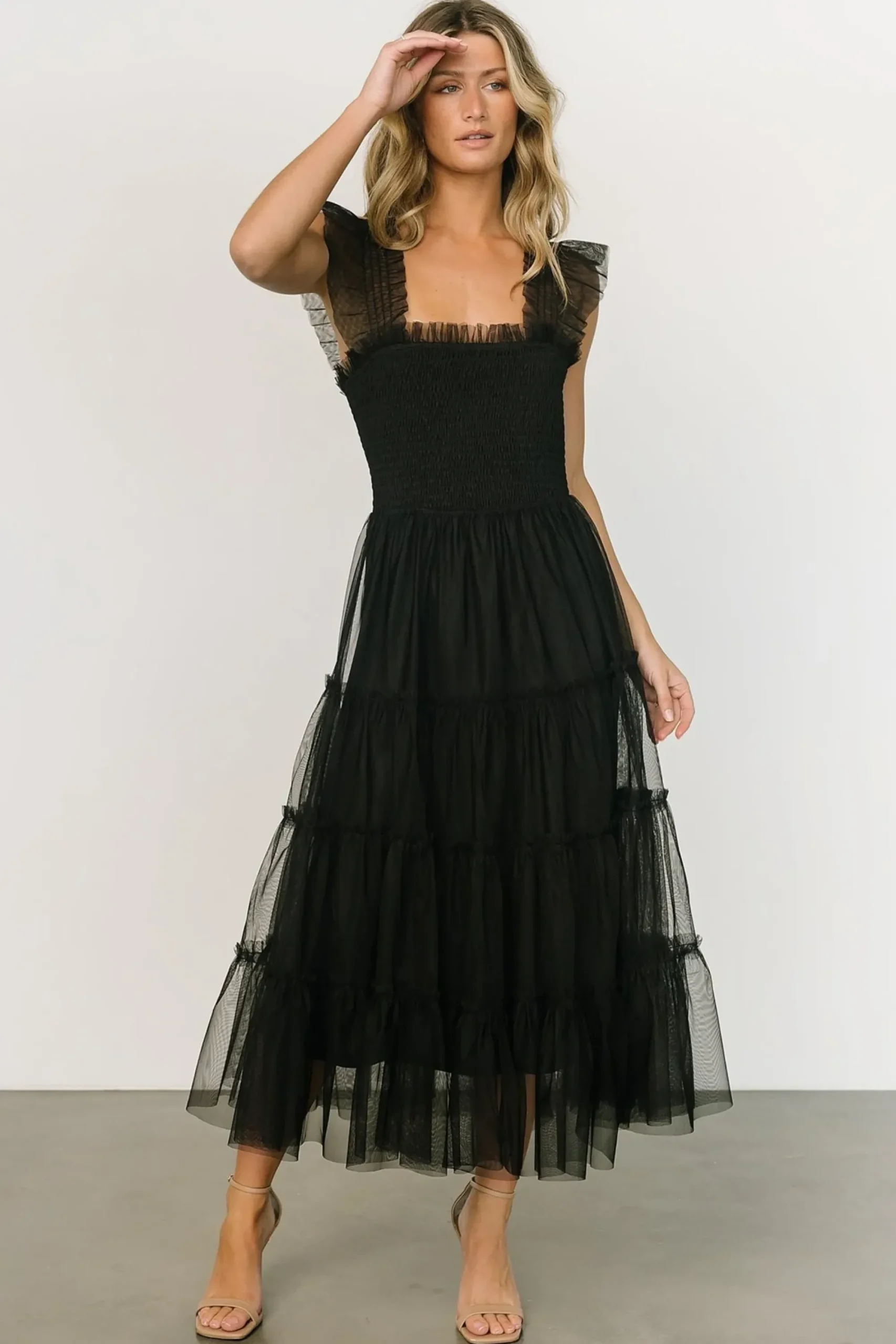 Sale Baltic Born Emma Smocked Tulle Dress | Black