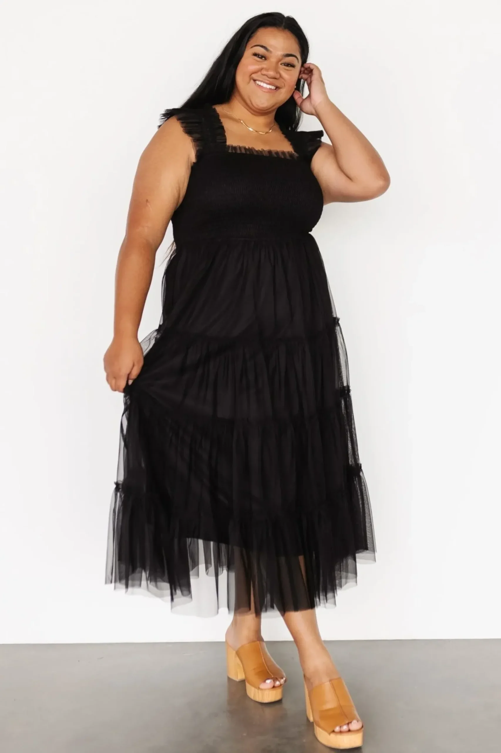Sale Baltic Born Emma Smocked Tulle Dress | Black