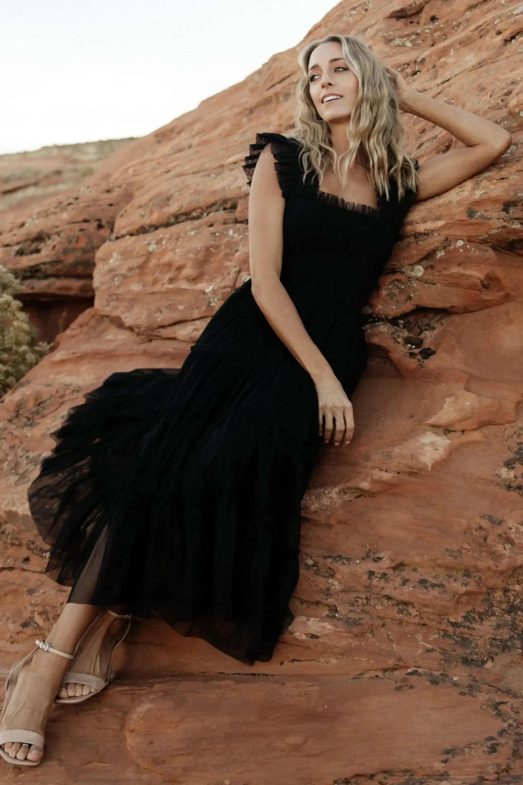 Sale Baltic Born Emma Smocked Tulle Dress | Black