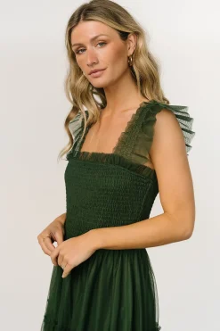 Hot Baltic Born Emma Smocked Tulle Dress | Green