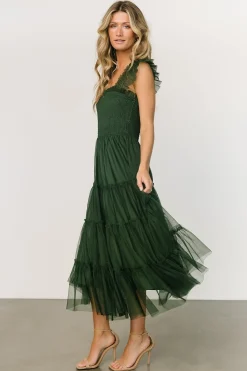 Hot Baltic Born Emma Smocked Tulle Dress | Green