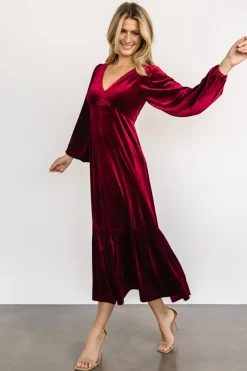 Clearance Baltic Born Erika Velvet Maxi Dress | Merlot