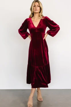 Clearance Baltic Born Erika Velvet Maxi Dress | Merlot