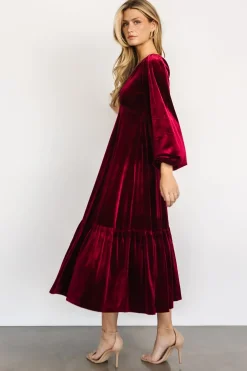 Clearance Baltic Born Erika Velvet Maxi Dress | Merlot