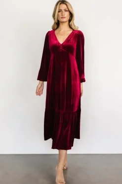 Clearance Baltic Born Erika Velvet Maxi Dress | Merlot