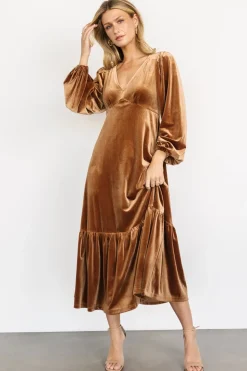 Discount Baltic Born Erika Velvet Maxi Dress | Caramel